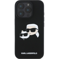 Karl Lagerfeld Husă din silicon cu capete duble cu MagSafe pentru iPhone 16 Pro - negru