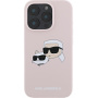 Karl Lagerfeld Husă din silicon cu capete duble cu MagSafe pentru iPhone 16 Pro - roz