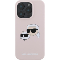 Karl Lagerfeld Husă din silicon cu capete duble cu MagSafe pentru iPhone 16 Pro - roz