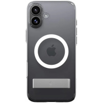 Spigen Husă transparentă Ultra Hybrid S cu suport și MagSafe pentru iPhone 16 - Transparent