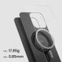 Pitaka Husă MagEZ 5 cu model din fibră de carbon și MagSafe pentru iPhone 16 Pro Max - gri