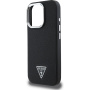 Guess Husă cu logo triunghi granulat cu MagSafe pentru iPhone 16 Pro Max - negru
