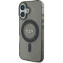 Guess Husă inel IML cu strasuri cu MagSafe pentru iPhone 16 - gri