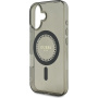 Guess Husă inel IML cu strasuri cu MagSafe pentru iPhone 16 - gri