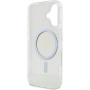 Guess Husă IML Glitter Ring cu MagSafe pentru iPhone 16 - Transparent