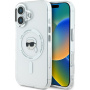 Karl Lagerfeld Husă cadru metalică IML Karl Head cu MagSafe pentru iPhone 16 - Transparent