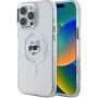 Karl Lagerfeld Husă cadru metalic IML Choupette Head cu MagSafe pentru iPhone 16 Pro - Transparent