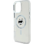 Karl Lagerfeld Husă cadru metalic IML Choupette Head cu MagSafe pentru iPhone 16 Pro - Transparent