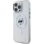 Karl Lagerfeld Husă cadru metalic IML Choupette Head cu MagSafe pentru iPhone 16 Pro Max - Transparent