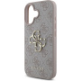 Guess Husă 4G Metal Logo pentru iPhone 16 - roz
