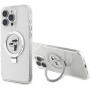Karl Lagerfeld Ringstand Karl and Choupette Flip Cover și MagSafe pentru iPhone 16 Pro - Transparent
