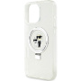 Karl Lagerfeld Ringstand Karl and Choupette Flip Cover și MagSafe pentru iPhone 16 Pro - Transparent