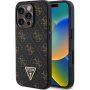 Guess Husă cu logo metalic triunghi 4G pentru iPhone 16 Pro - neagră