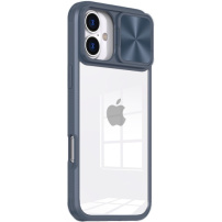 Husă cu capac glisant pentru obiectivul camerei pentru iPhone 16 - albastru închis