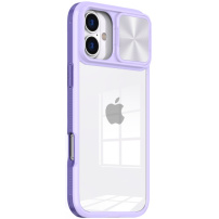 Husă cu capac glisant pentru obiectivul camerei pentru iPhone 16 Plus - violet