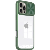 Husă cu capac glisant pentru obiectivul camerei pentru iPhone 16 Pro - Olive