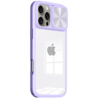 Husă cu capac glisant pentru obiectivul camerei pentru iPhone 16 Pro Max - violet