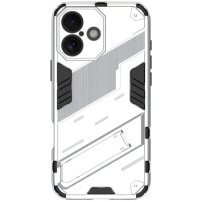 Husa de protectie rezistenta cu suport pentru iPhone 16 - alba