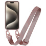 Husă mată cu curea reglabilă pentru iPhone 16 Pro Max - roz vechi