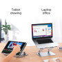 Bestand suport pliabil din aluminiu pentru iPad / MacBook - argintiu