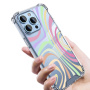 Husă cu model ondulat abstract și colțuri întărite pentru iPhone 16 Pro - Albastru