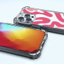 Husă cu model ondulat abstract și colțuri întărite pentru iPhone 16 Pro - Albastru