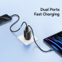 Adaptor de încărcare rapidă USAMS CC229 cu afișaj și porturi USB-C / USB-A - 30W - negru