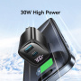Adaptor încărcare rapidă USAMS CC229 cu display și porturi USB-C / USB-A - 30W - alb