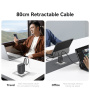 Set adaptor USAMS CC241 cu port USB-C și cablu retractabil USB-C - 30W - alb