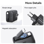Set adaptor USAMS CC241 cu port USB-C și cablu retractabil USB-C - 30W - alb