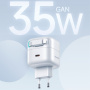USAMS US-CC209 Set adaptor cu port USB-C și cablu retractabil Lightning - 35W - alb