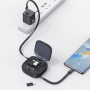 USAMS Set US-SJ650 cu cabluri USB-C retractabile, adaptoare și ac - negru