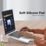 Suport din aluminiu M8 cu suport pentru încheietura din silicon pentru MacBook - argintiu