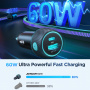 Încărcător auto JOYROOM CCN01 cu porturi USB-C / USB-A - 60W - negru