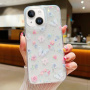 Husa transparenta sclipitoare pentru iPhone 15 - fluturi