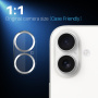 NORTHJO Sticlă securizată cu rame metalice pentru a proteja obiectivele camerei pentru iPhone 16 / 16 Plus - argintiu