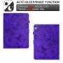 Husă tip carte cu sloturi pentru carduri și motiv floral pentru iPad 10,9" (2022) / 11" (2025) - violet