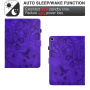 Husă tip carte cu slot pentru card și temă cu flori pentru iPad 10.2" (2019-2021) / Air 3 (2019) / Pro 10.5" - violet