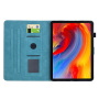 Husă tip carte cu sloturi pentru carduri și motiv floral pentru iPad 10.9" (2022) / 11" (2025) - turcoaz