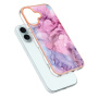 Husa de protectie din marmura pentru iPhone 16 - roz mov