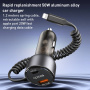 Set încărcător auto Yesido Y57 cu porturi USB-C / USB-A și cablu Lightning - 50W - 1,2 m - negru