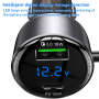 Set încărcător auto Yesido Y58 cu porturi USB-C / USB-A și cablu Lightning și USB-C - 60W - 1,2 m - negru