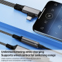 adaptor audio și de încărcare 2in1 - mufă de 3,5 mm / USB-C la USB-C / Lightning - negru
