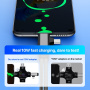 adaptor audio și de încărcare 2in1 - mufă de 3,5 mm / USB-C la USB-C / Lightning - negru
