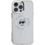 Karl Lagerfeld Husă cadru metalic IML Choupette Head cu MagSafe pentru iPhone 16 Pro - Transparent