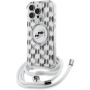 Karl Lagerfeld Husă IML Monogram K&CH Heads cu șnur și MagSafe pentru iPhone 16 Pro - Transparentă