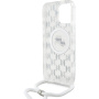 Karl Lagerfeld Husă IML Monogram K&CH Heads cu șnur și MagSafe pentru iPhone 16 Pro - Transparentă