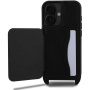 Karl Lagerfeld Husă Saffiano Crossbody Karl și Choupette cu curea reglabilă pentru iPhone 16 - Negru