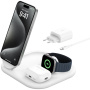 BELKIN Boost Charge 3-în-1 Suport magnetic pliabil de încărcare wireless pentru iPhone / Apple Watch / AirPods - 15W - alb