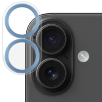 NORTHJO sticla securizata cu rame metalice pentru a proteja obiectivul camerei pentru iPhone 16 / 16 Plus - albastru
